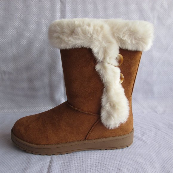 SO SOPHIA BIG GIRLS CHESTNUT WINTER BOOTS (SIZE 6) - Picture 4 of 16